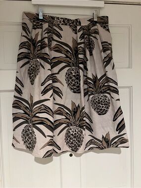 New York & Company Tan, Taupe and Black Pineapple A-Line Skirt